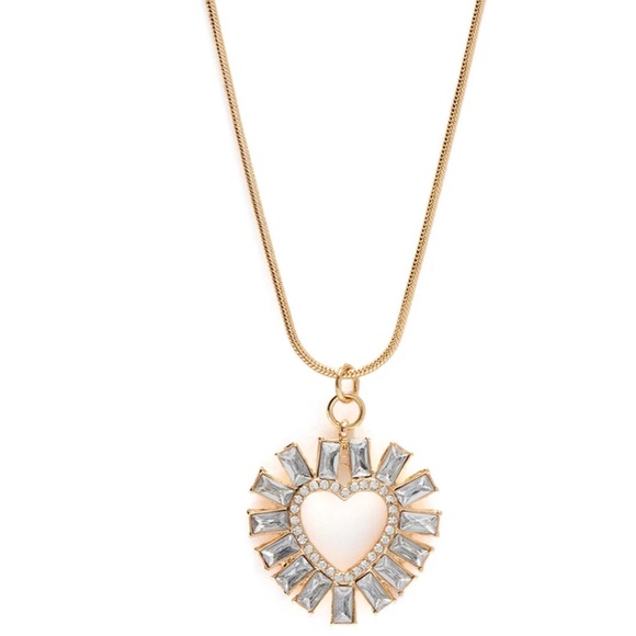 •Stole My Heart• Gold Plated Rhinestone Heart Pendant Necklace - Picture 2 of 2